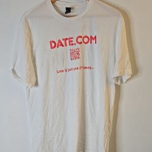 DATE.COM White Graphic Men's T-Shirt